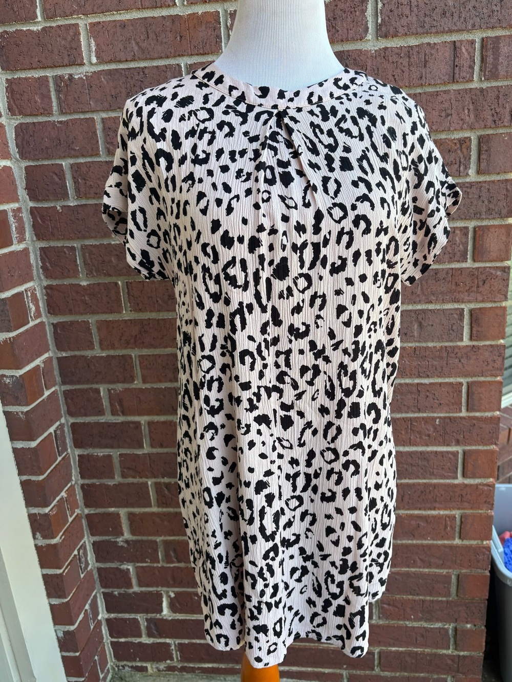 Another Love Pink and Black Leopard Print Short Sleeve Tunic